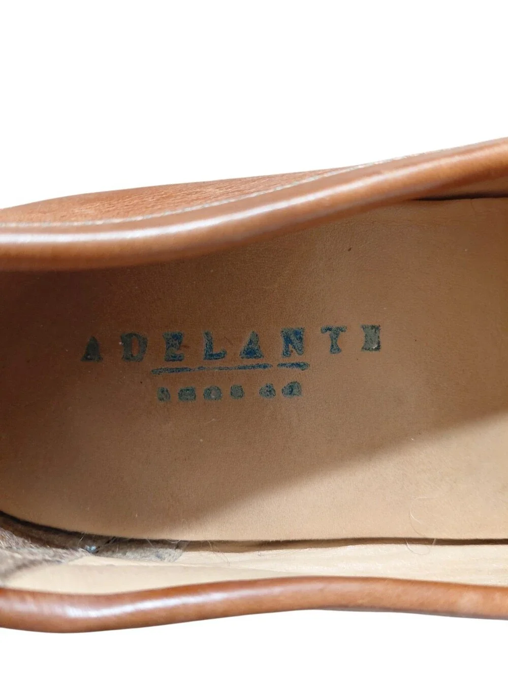 Adelante The Luca Chestnut Leather Penny Loafers Size 9.5 Classic Slip-On Shoes